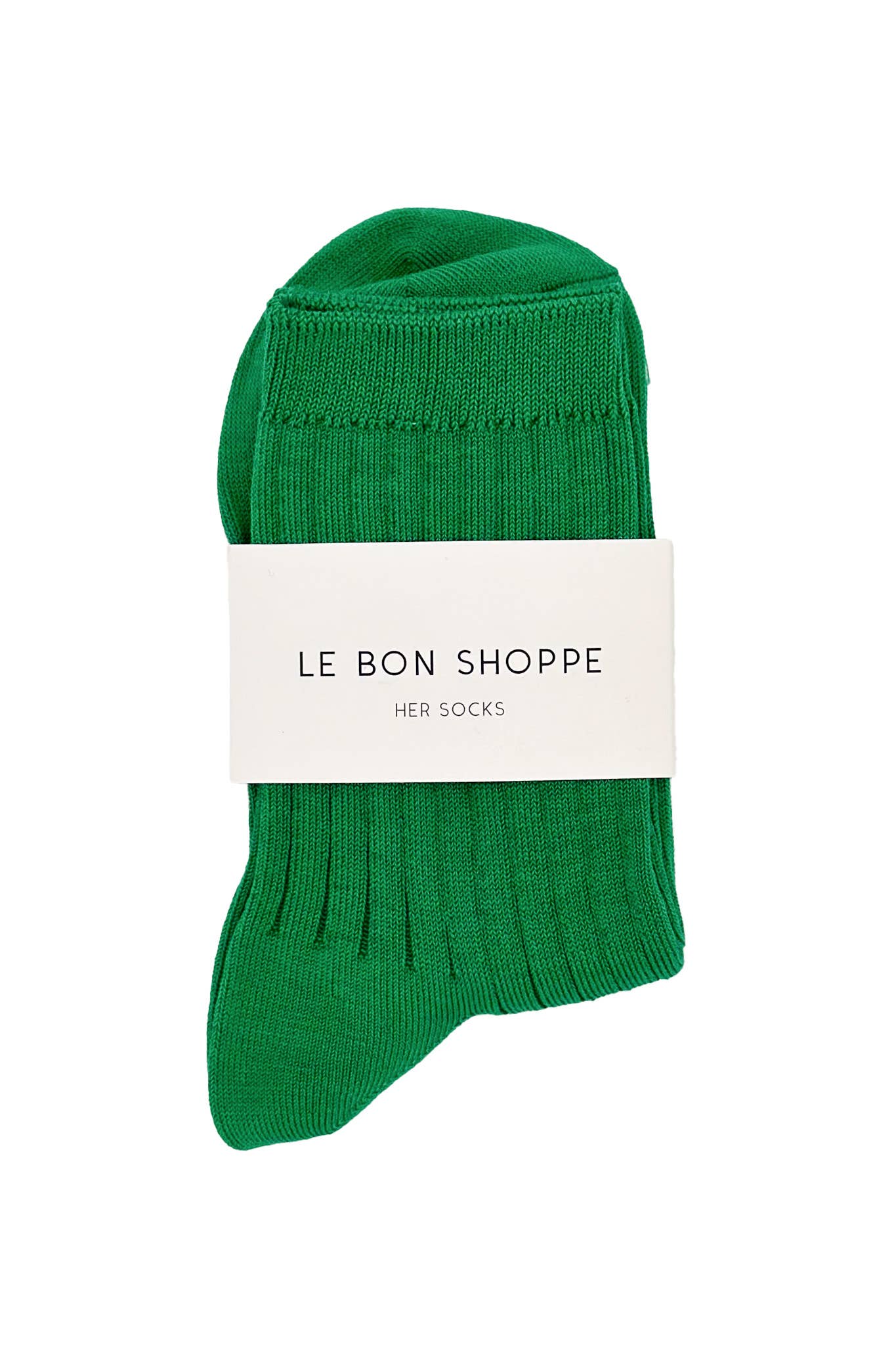 Her Socks - Mercerized Combed Cotton Rib: Kelly Green