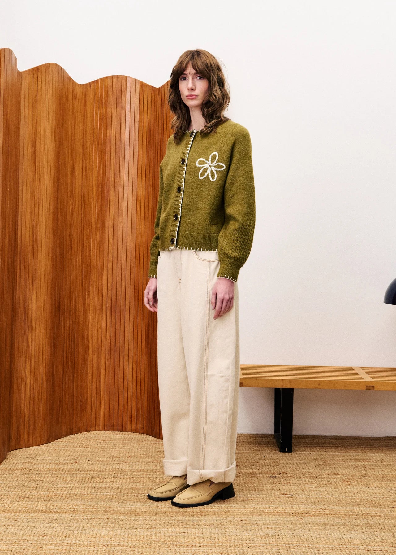 BERGAMOT KHAKI CARDIGAN