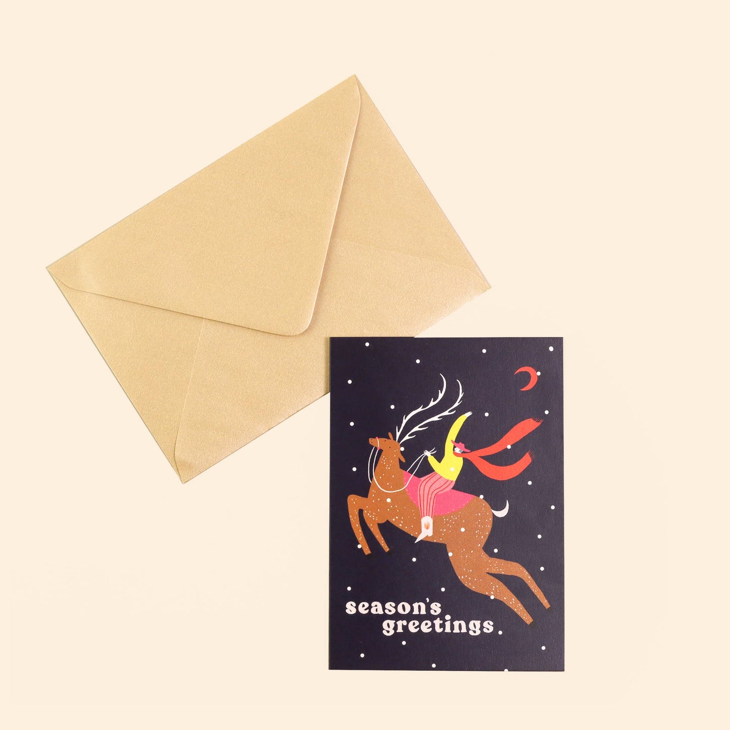 Season’s Greetings Cowboy Christmas Card | Folky | Reindeer
