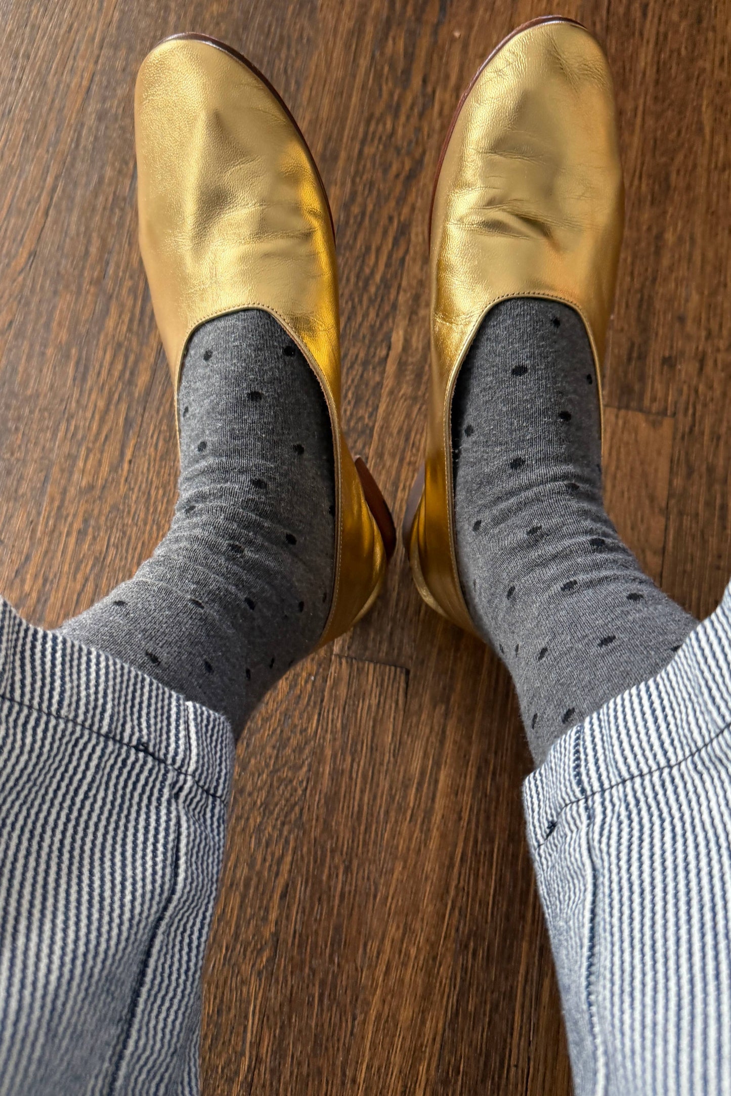 Sneaker Socks: Polka Dot - Charcoal/Black