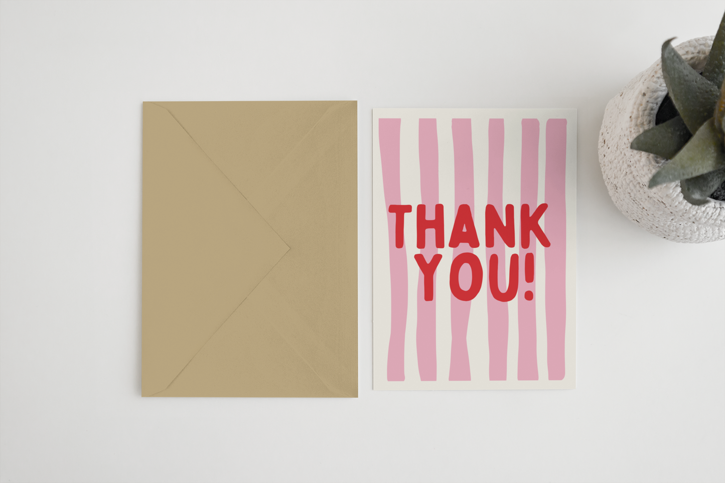 Thank You A6/5x7 card: Cello Bag (Biodegradeable) / A6