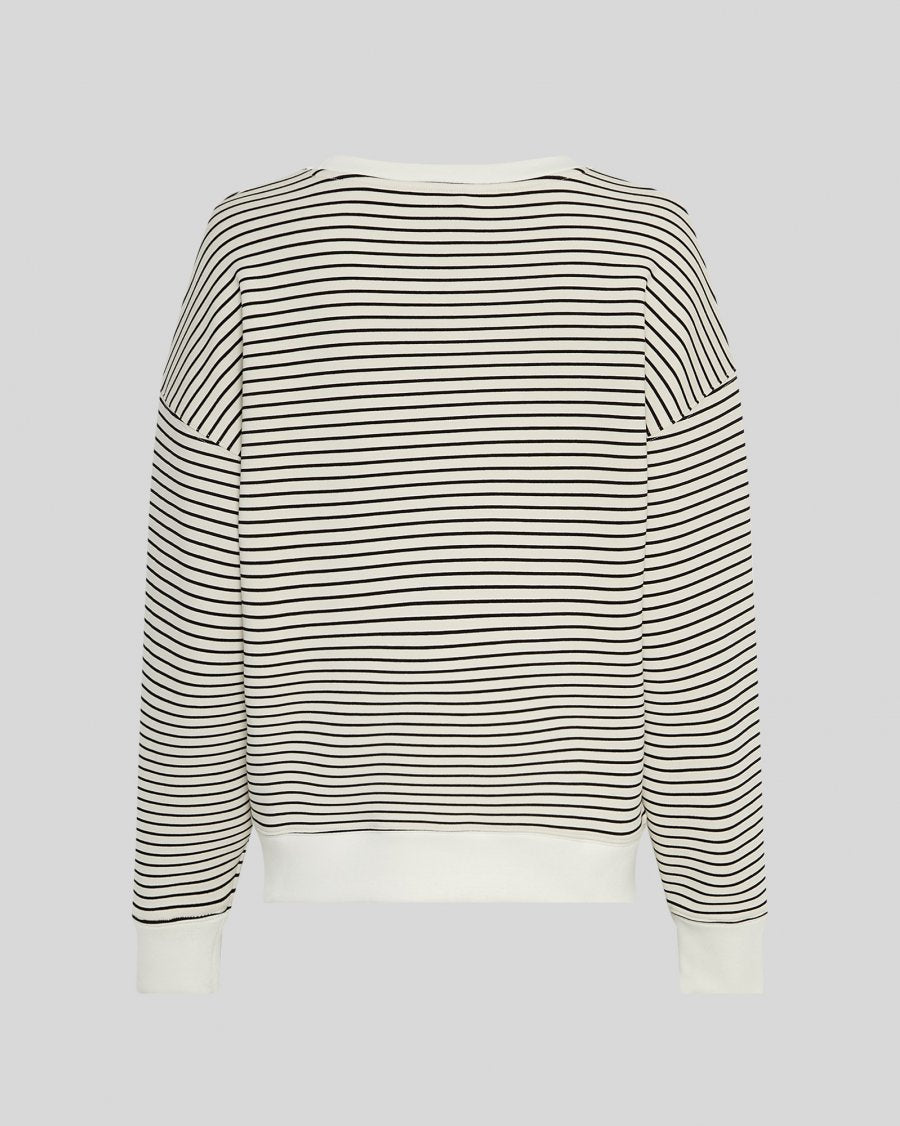Ima Q Sweatshirt in Black & Oatmeal Stripe