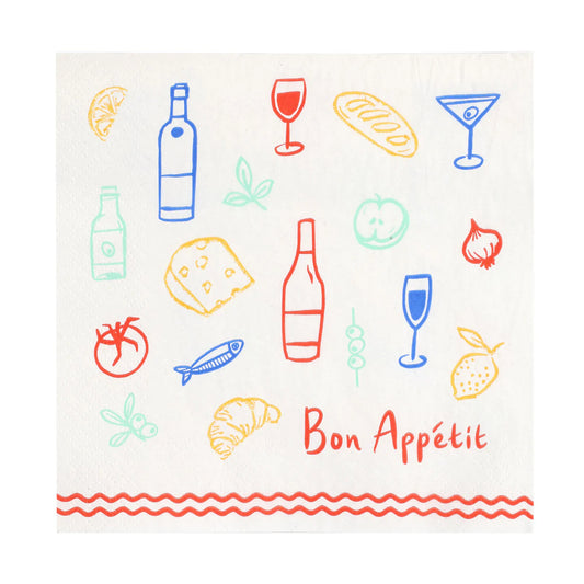 Bon Appetit Icons Recycled Paper Napkins