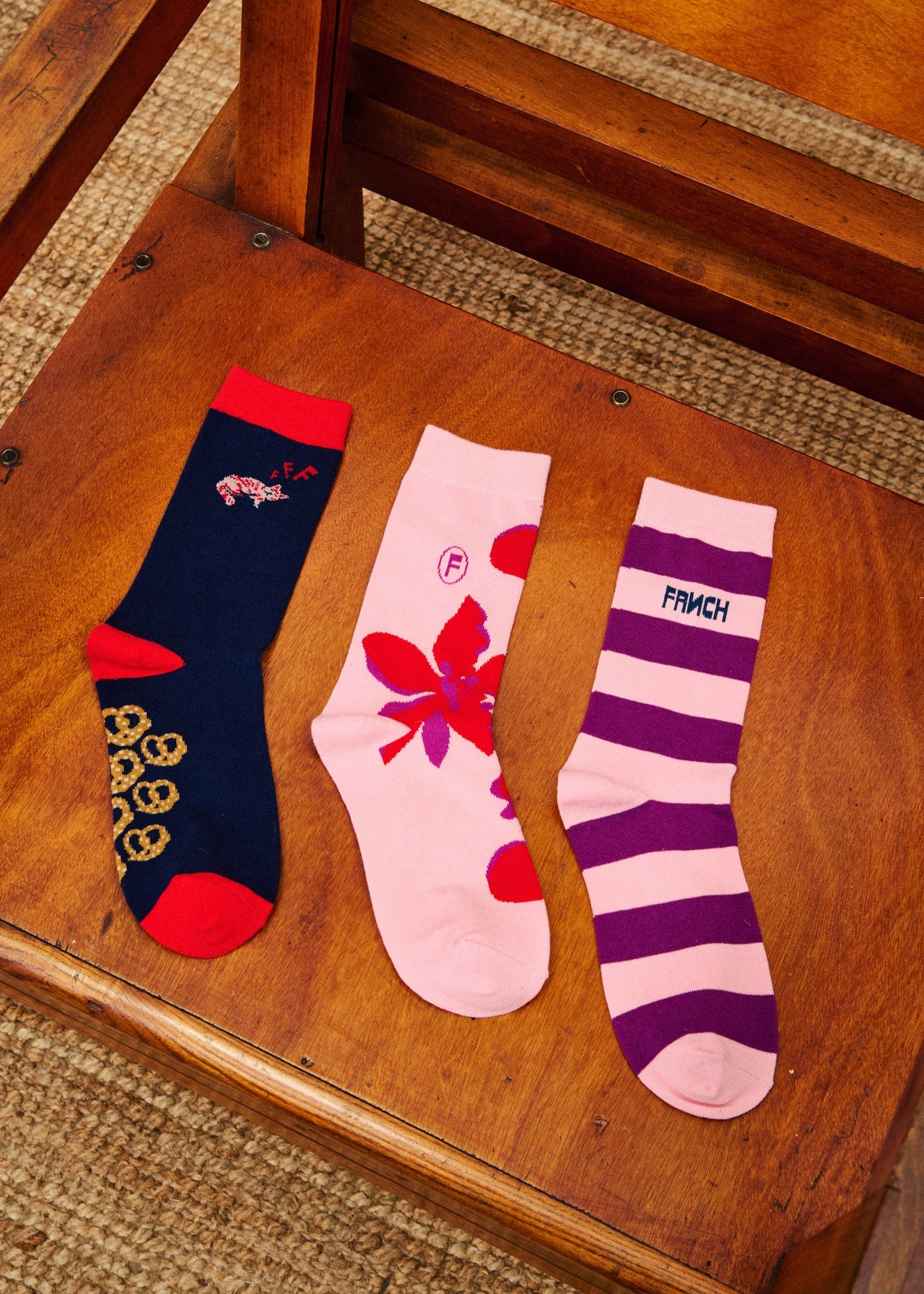 CORNISH ROSE SOCKS x 3