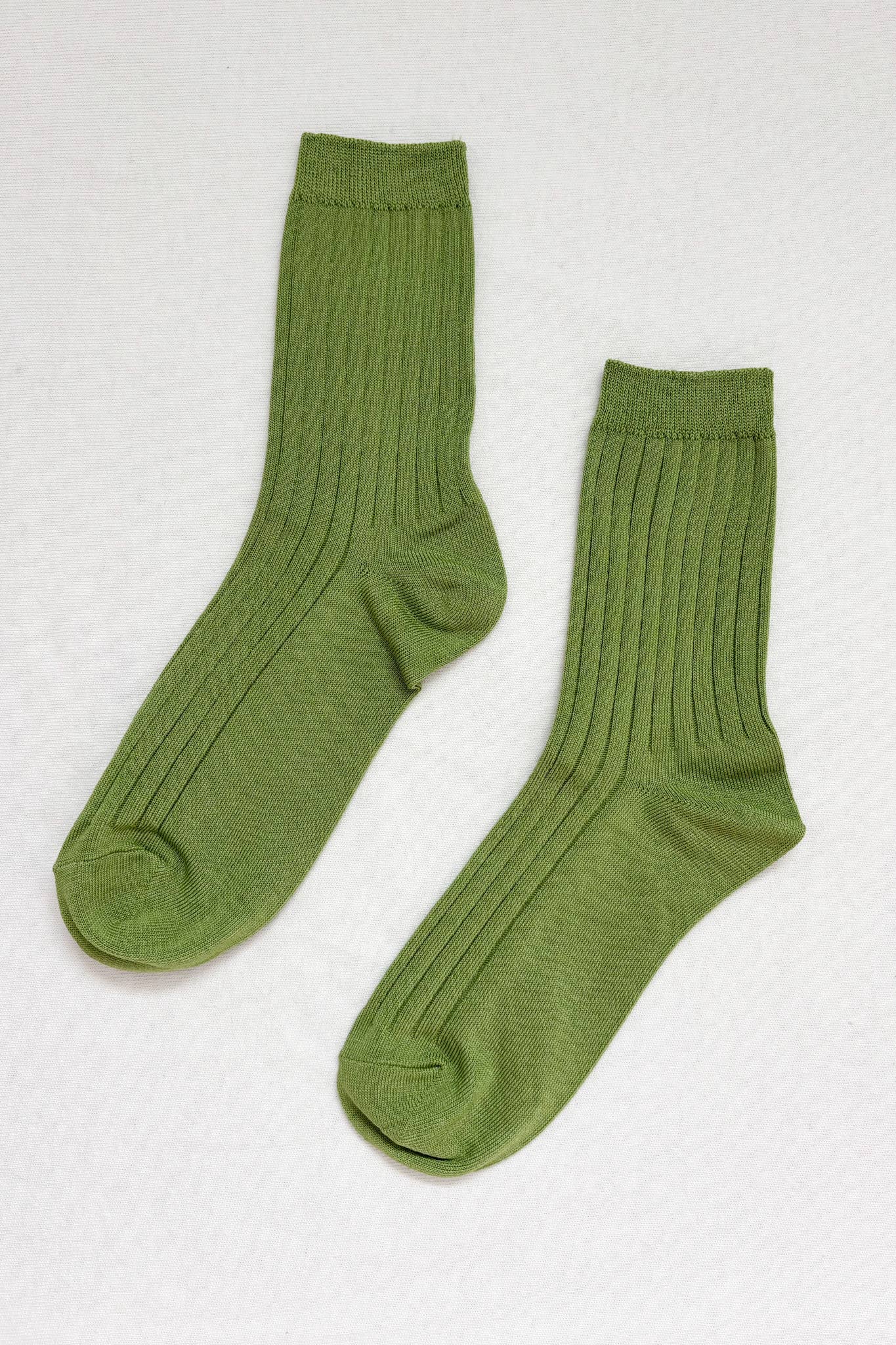 Her Socks - Mercerized Combed Cotton Rib: Cactus