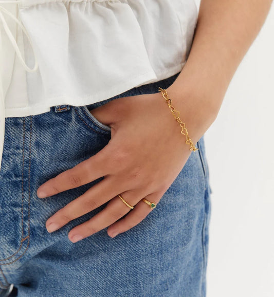 Linked Hearts Bracelet : Gold