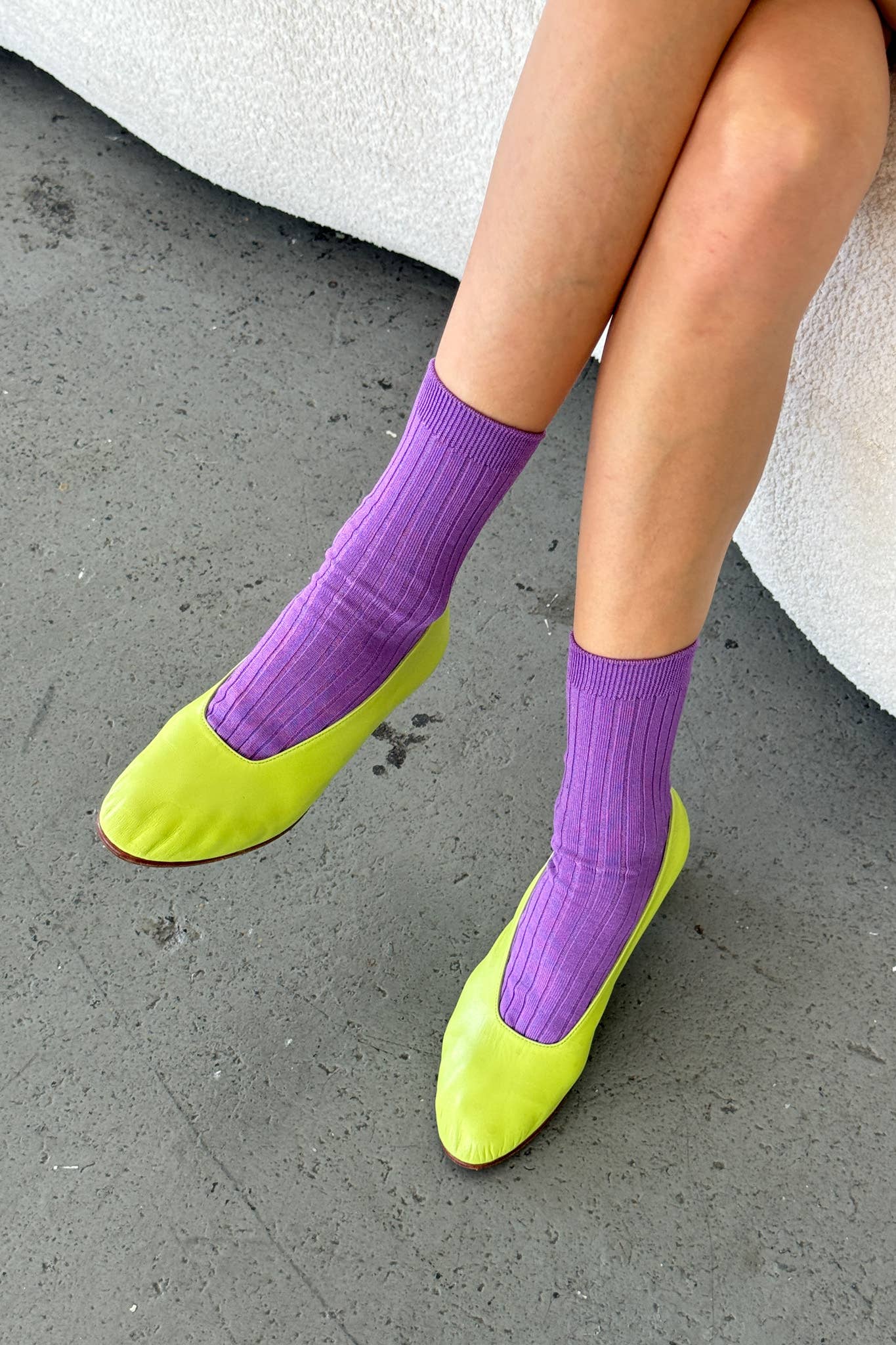 Her Socks - Mercerized Combed Cotton Rib: Cactus