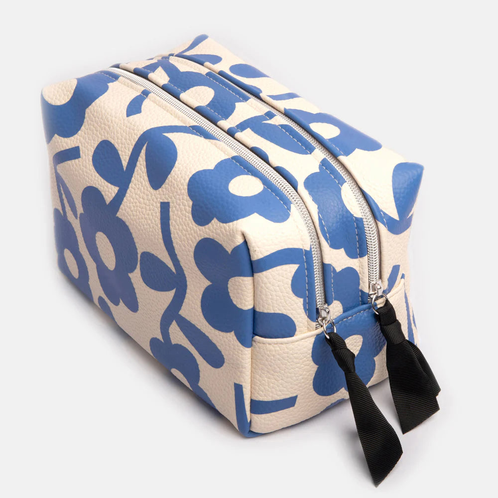Blue Floral Large Travel Wash Bag