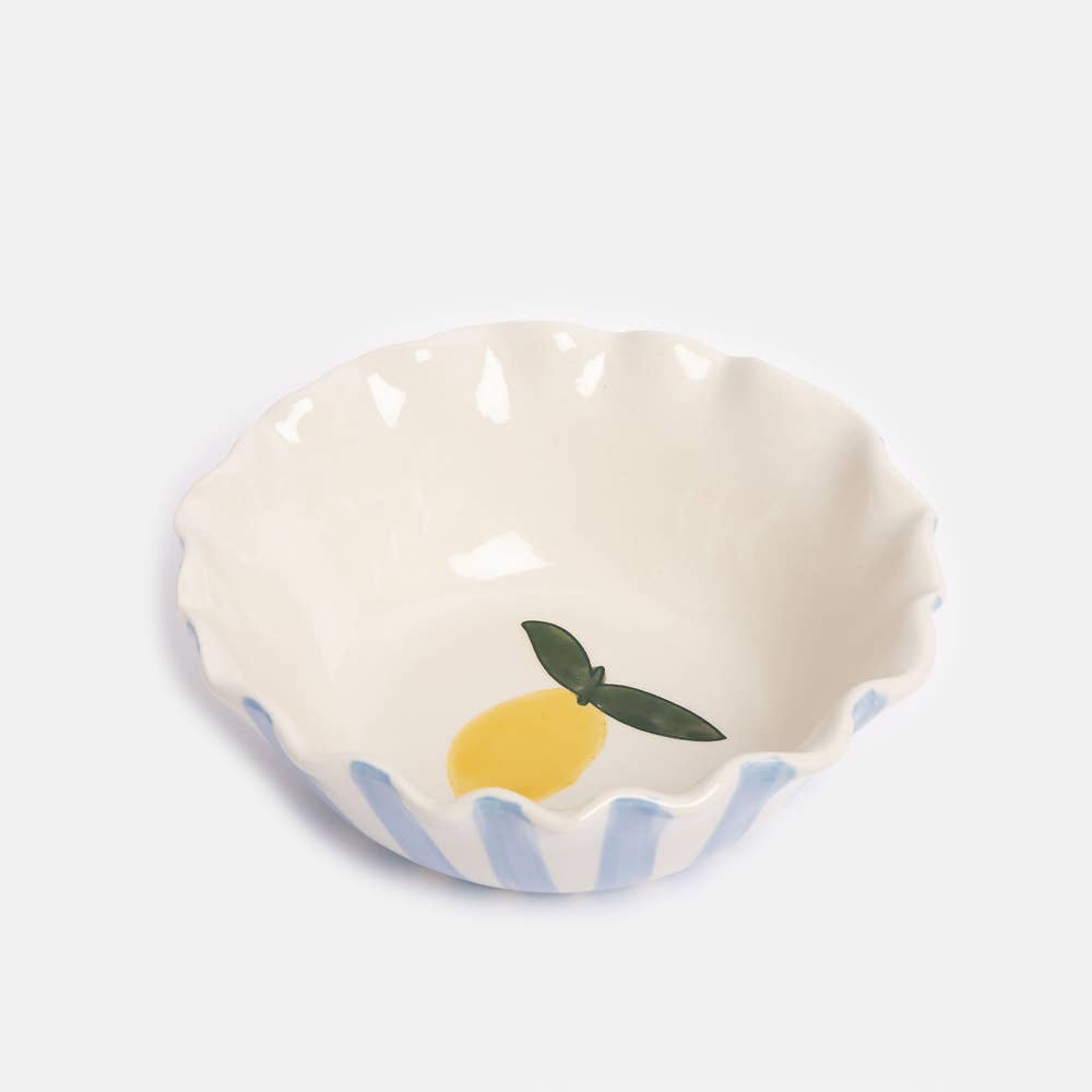 Stripe Lemon Frilly Bowl