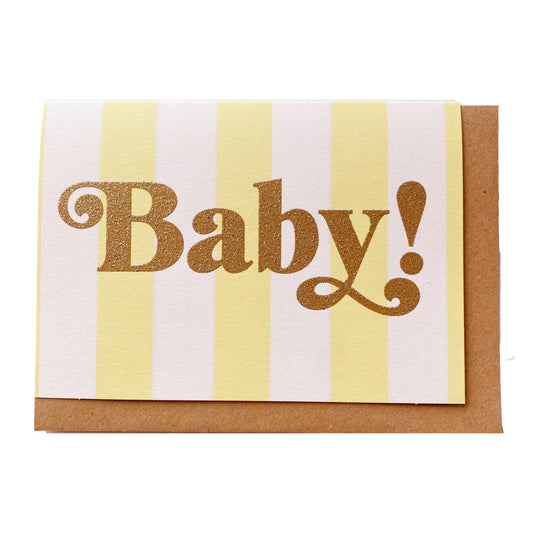 'Baby!' Card with Biodegradable Glitter: Naked