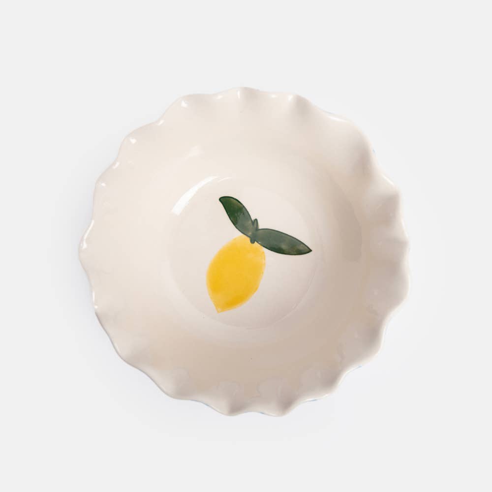 Stripe Lemon Frilly Bowl