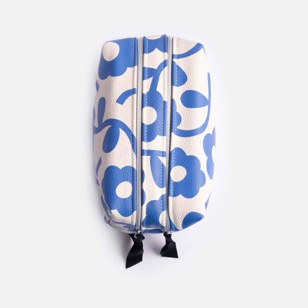 Blue Floral Large Travel Wash Bag