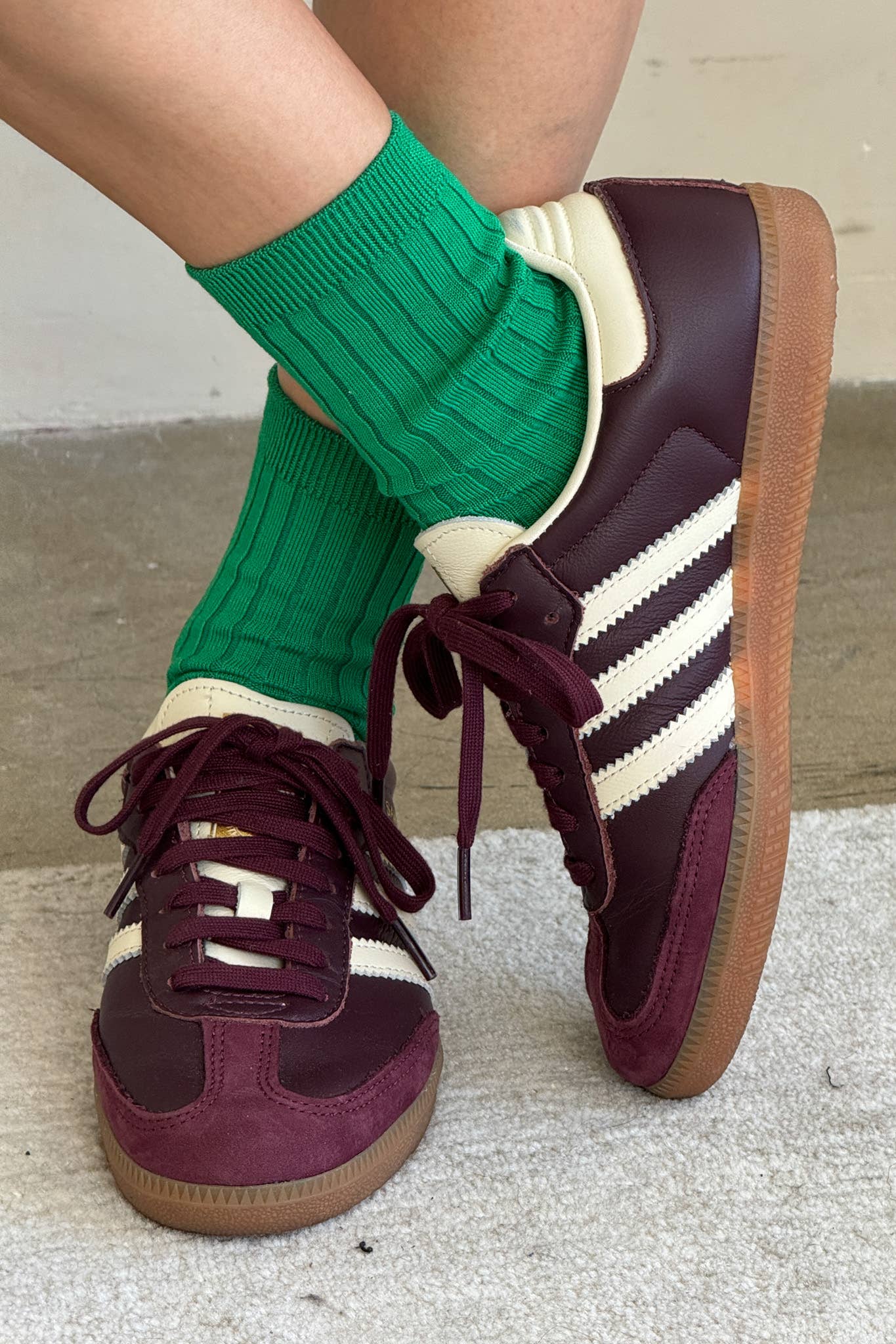 Her Socks - Mercerized Combed Cotton Rib: Kelly Green