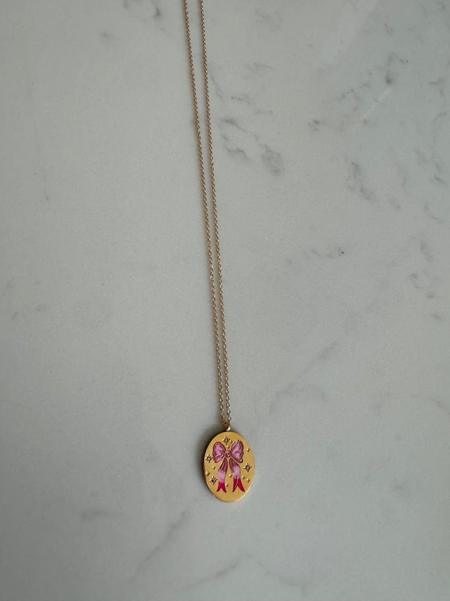 Pink Bow Necklace