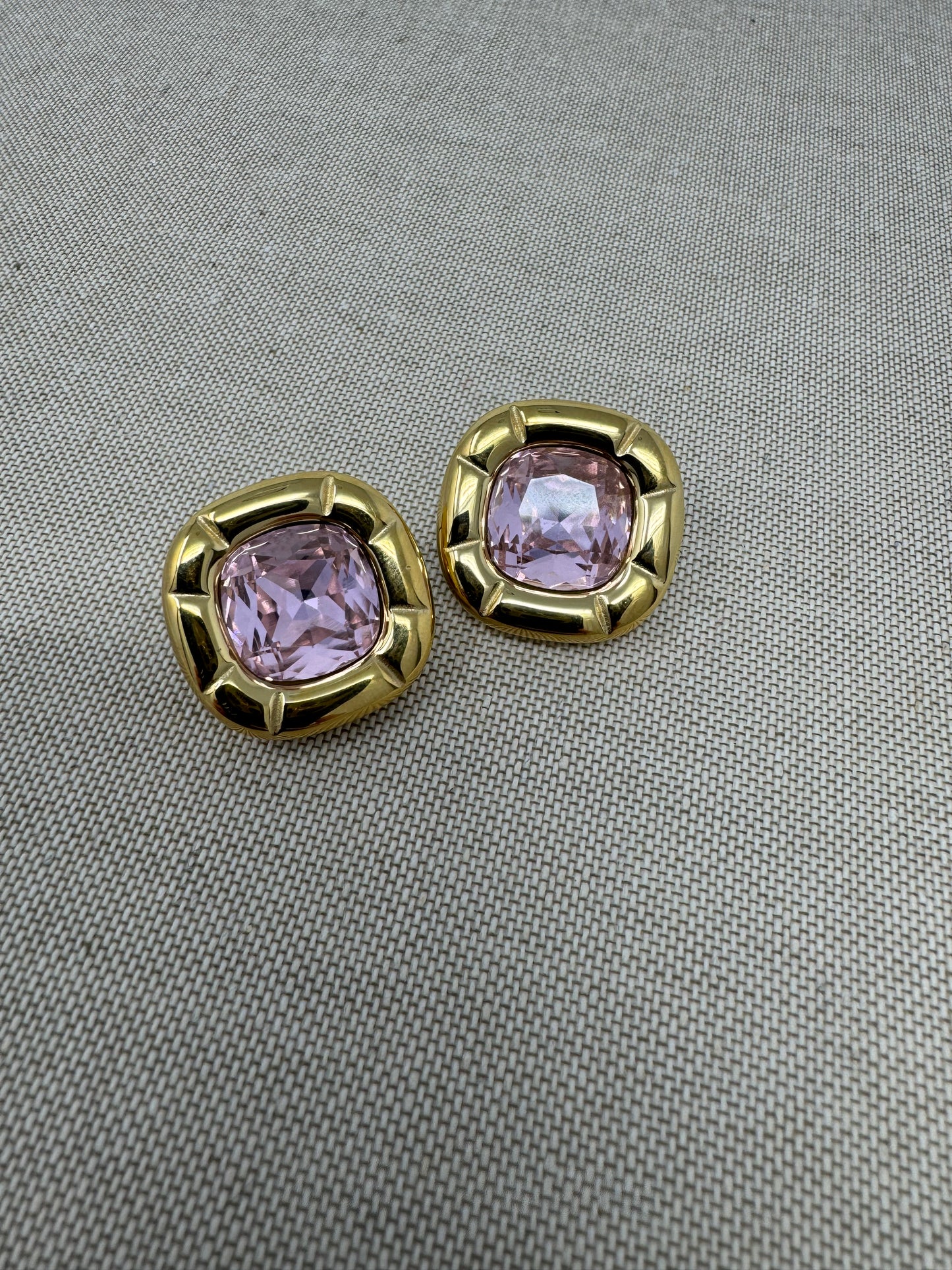 Sofia Chunky Gem Stone Earrings : Pink