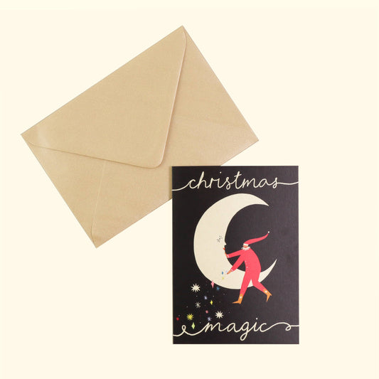 Festive Magic Christmas Card | Moon | Folky Elf | Folklore