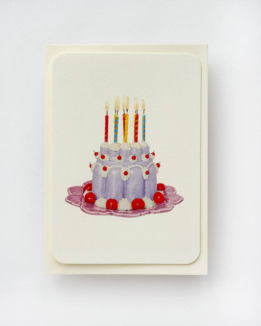 Lavender Cream Blancmange Greeting Card: Individual
