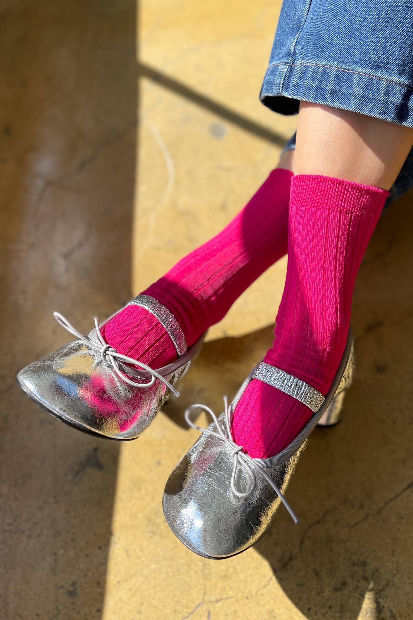 Her Socks - Mercerized Combed Cotton Rib: Cactus