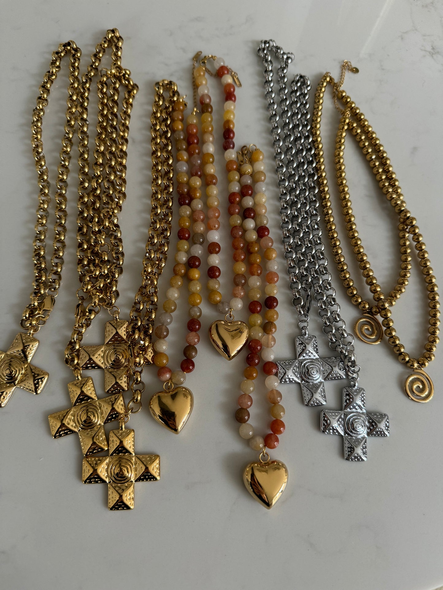 Chunky Cross Necklace : Gold