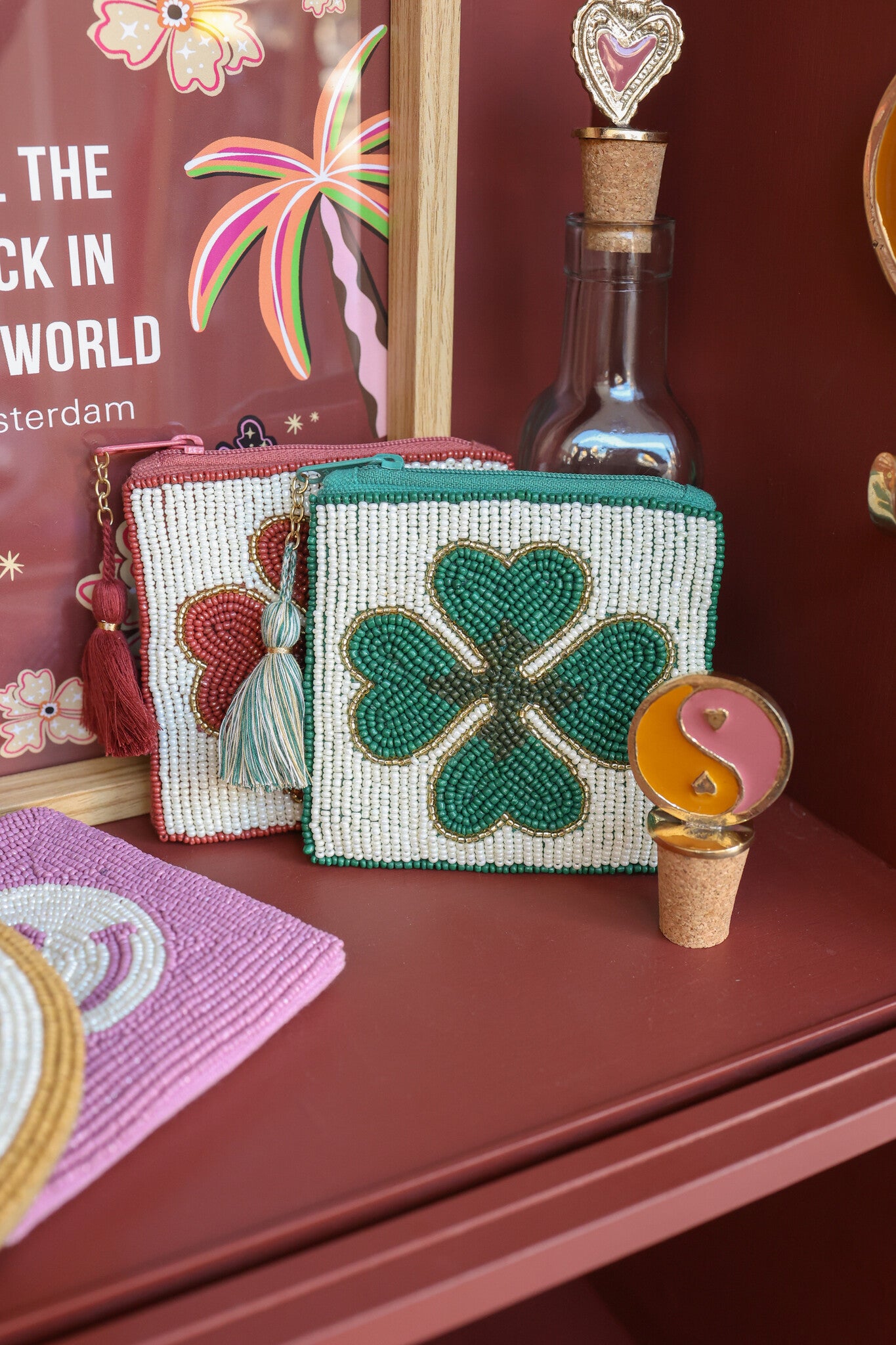 Square Pouch / PurseLucky Clover Green