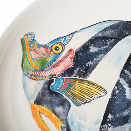 Black and White Stripe Large Fish Platter