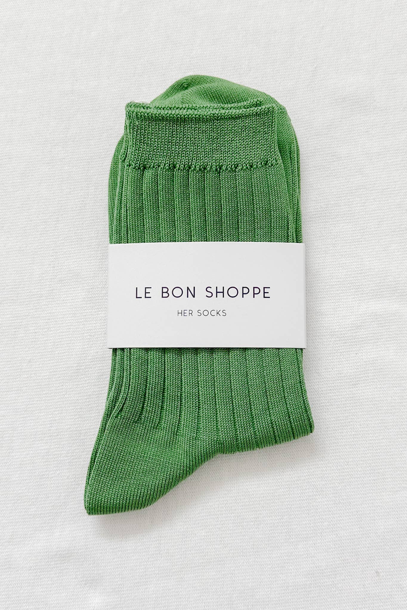 Her Socks - Mercerized Combed Cotton Rib: Cactus