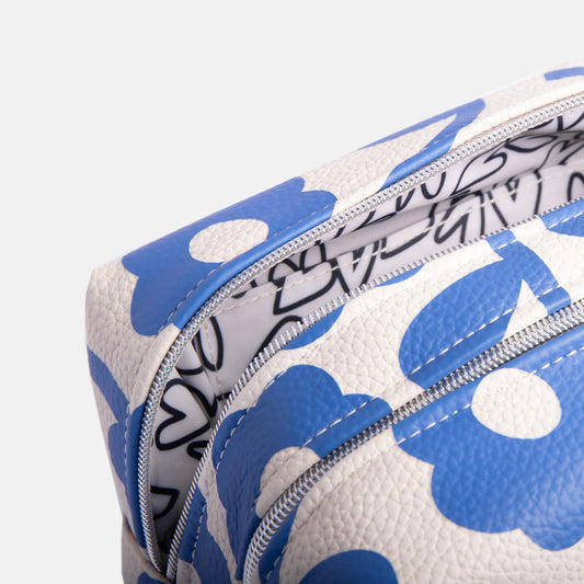 Blue Floral Large Travel Wash Bag
