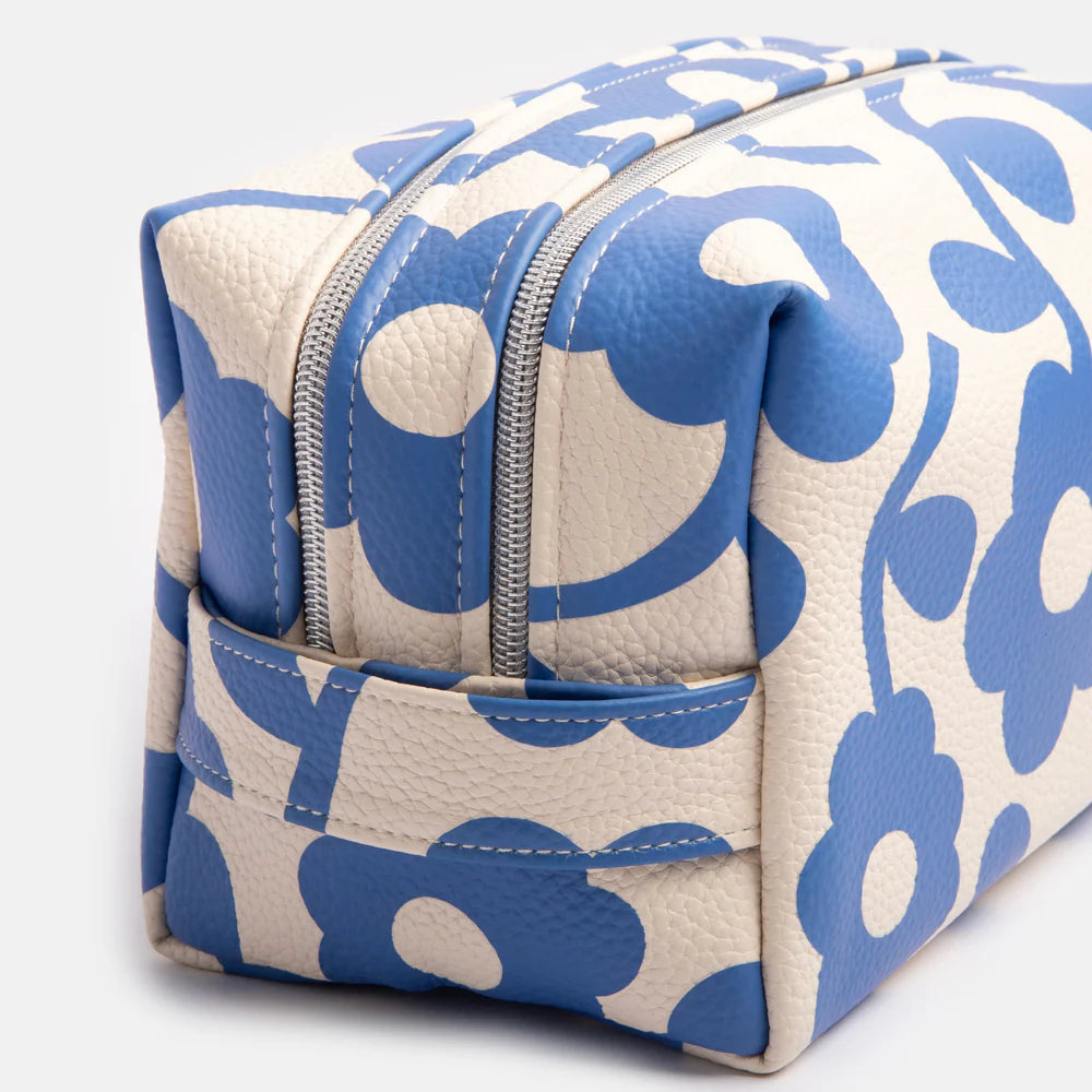 Blue Floral Large Travel Wash Bag