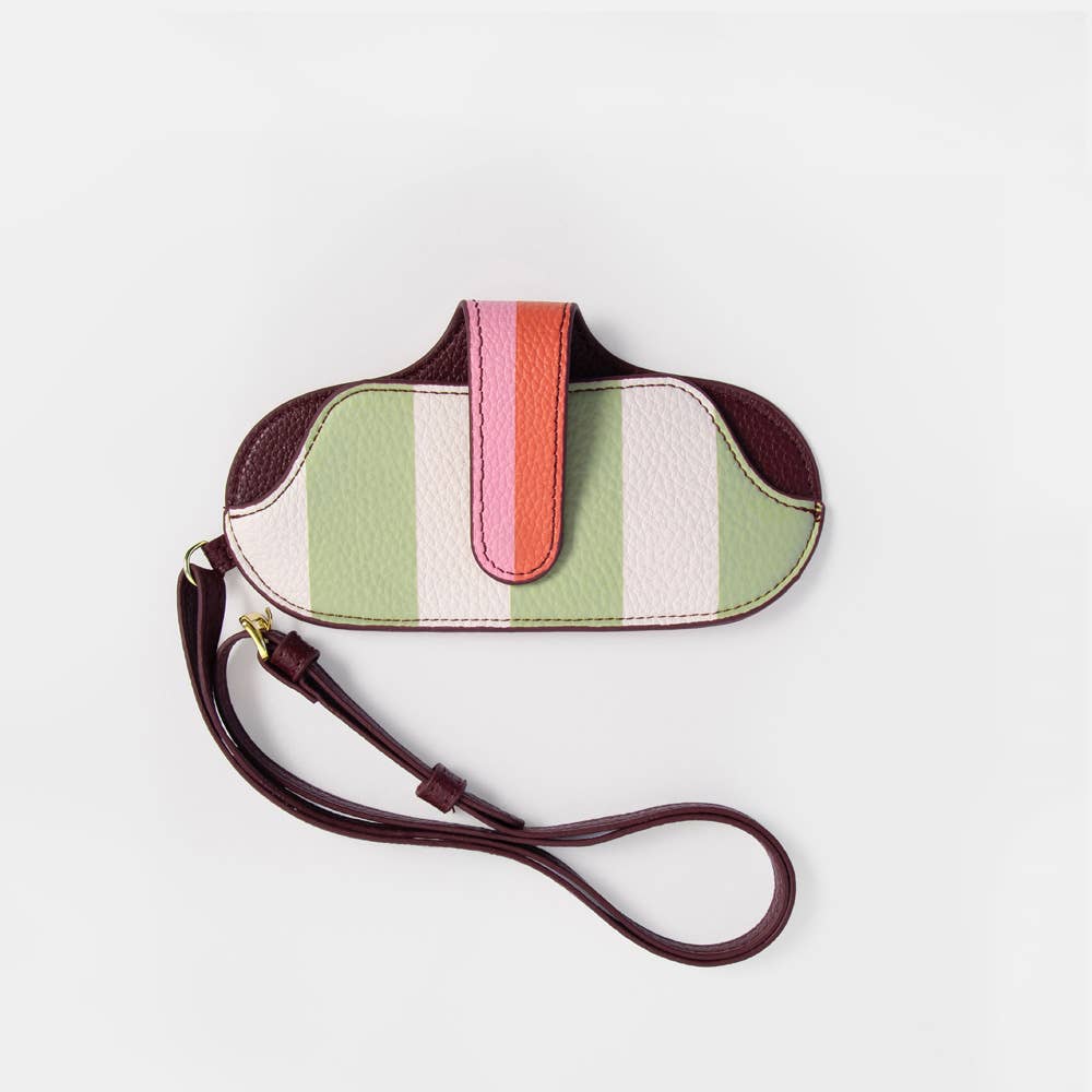 Orange/Pink & Green/Pink Stripe Fold Glasses Case