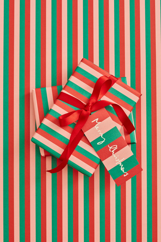 Gift Tags - Merry Christmas Stripe Set of 8