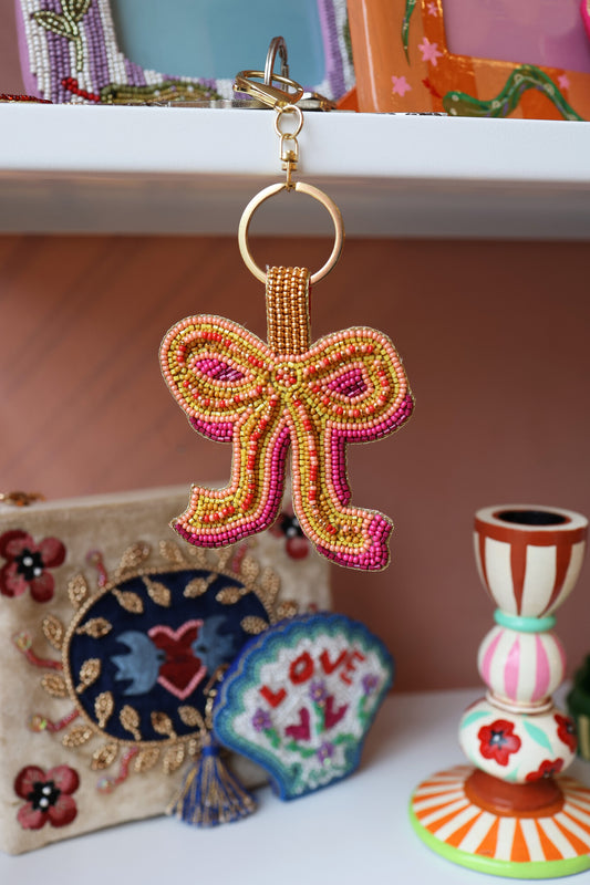 Beaded Keyring - Bow