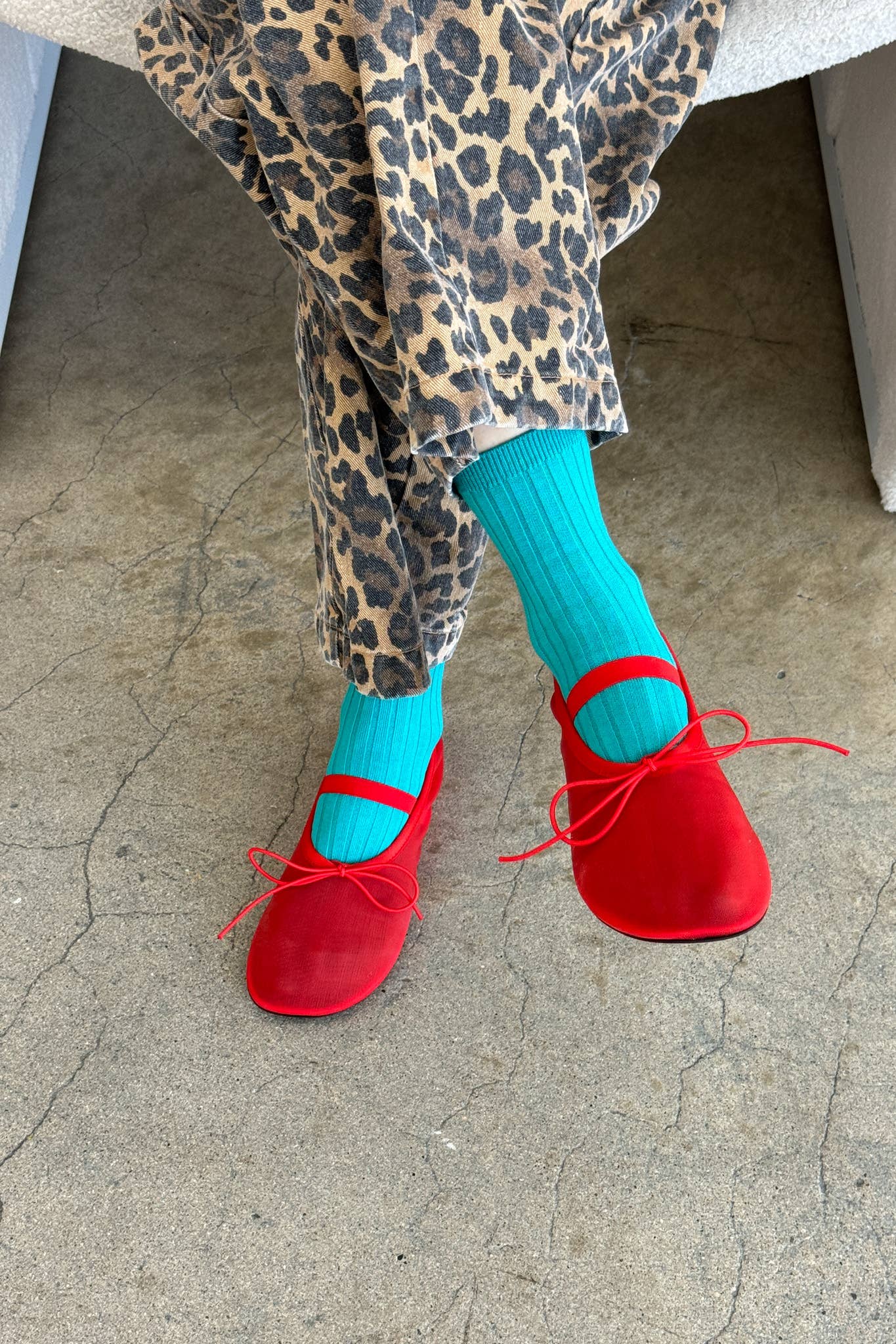 Her Socks - Mercerized Combed Cotton Rib: Cactus