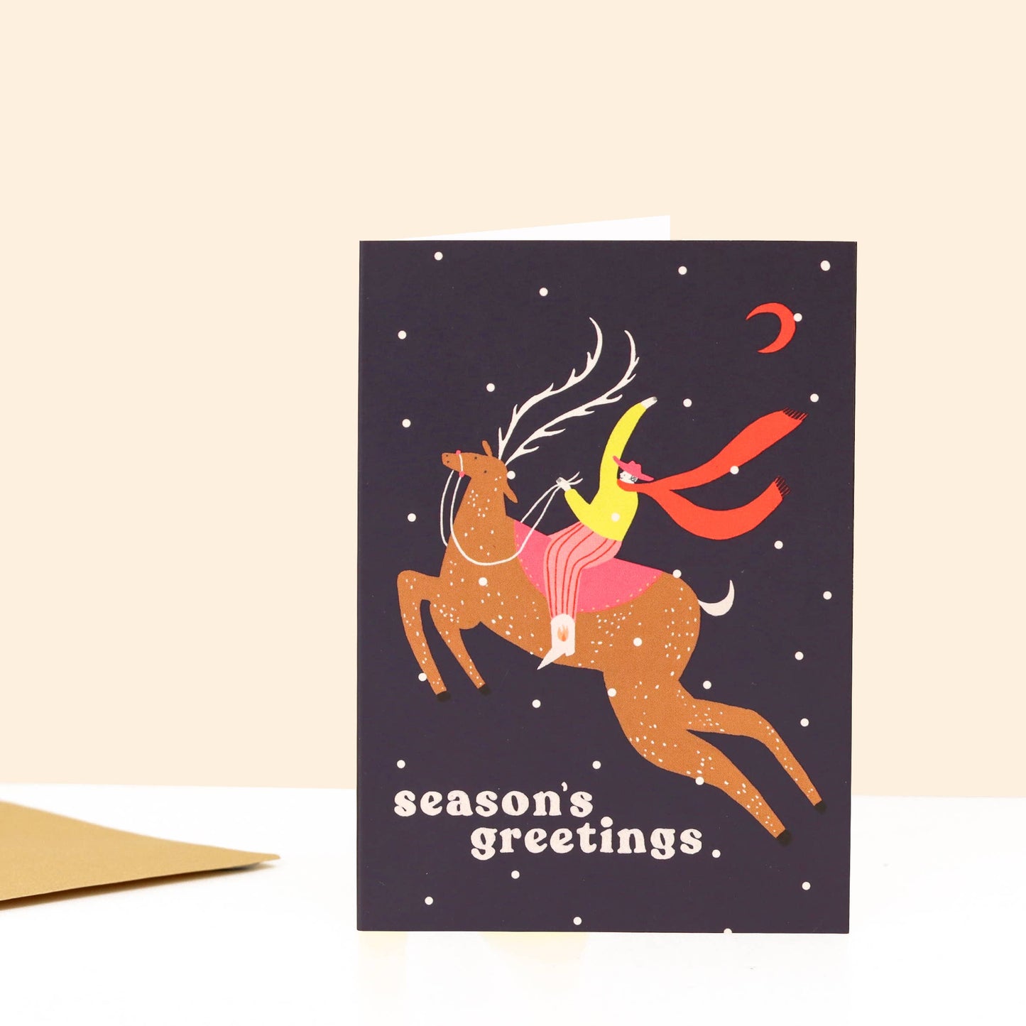 Season’s Greetings Cowboy Christmas Card | Folky | Reindeer
