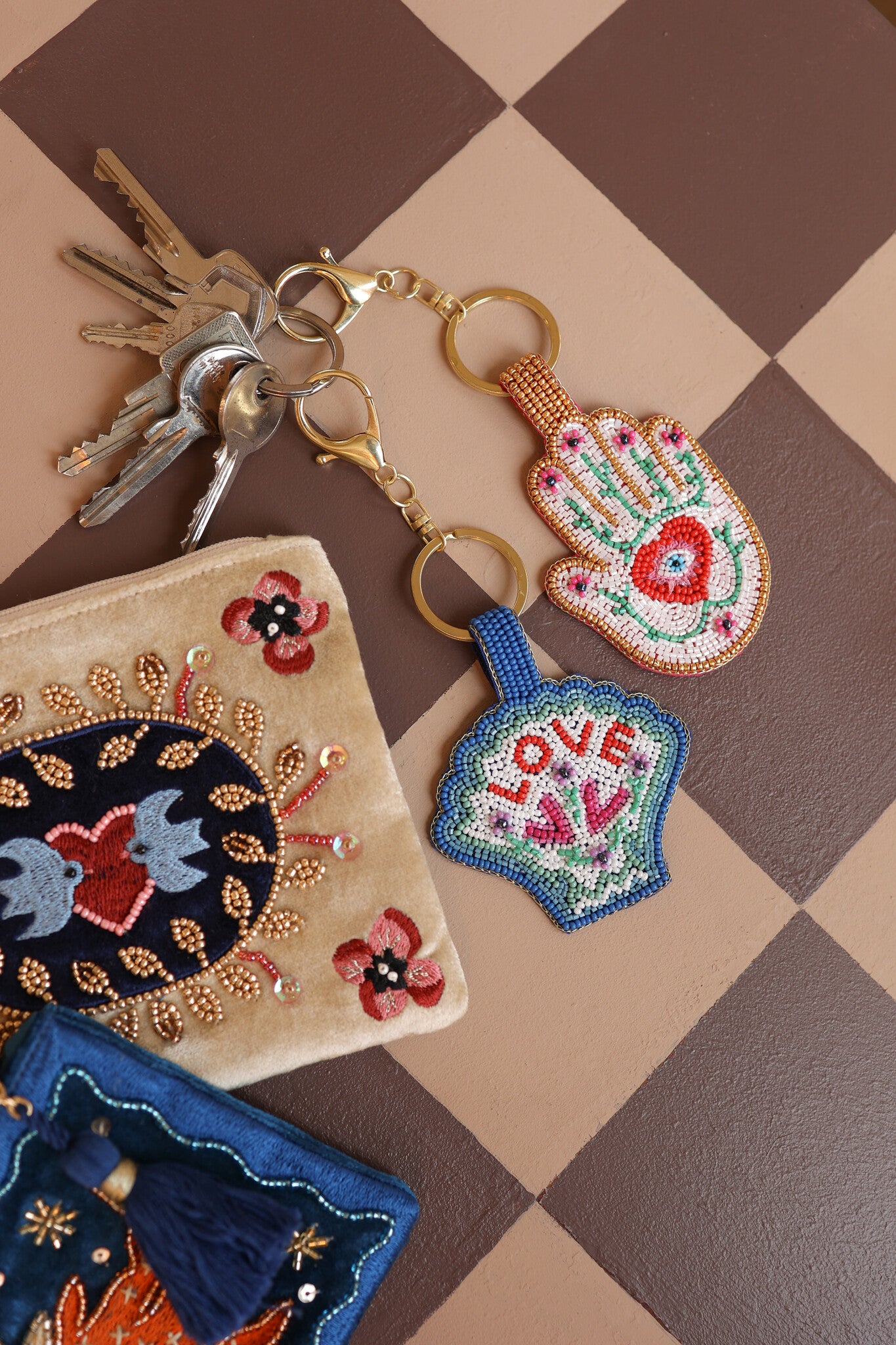 Beaded Keyring - Hand