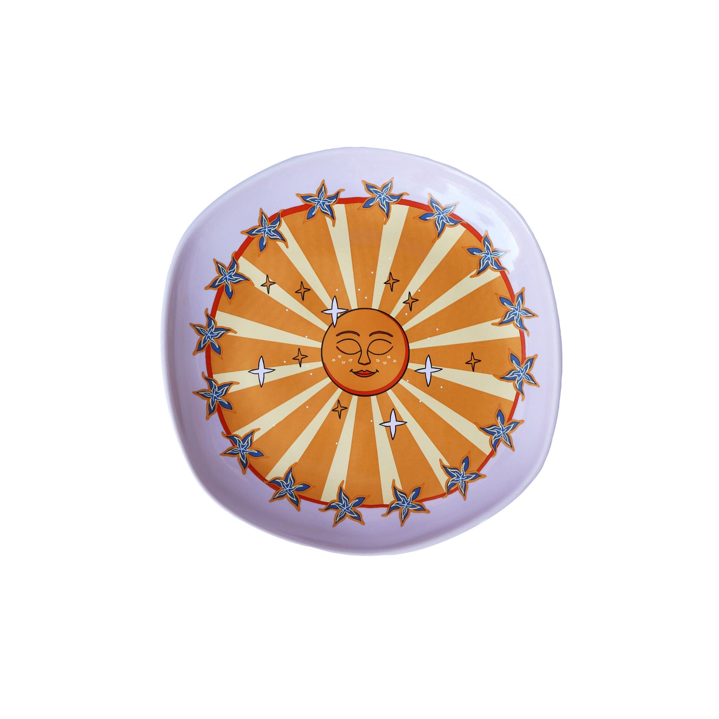 Serving Plate Lilac Sun with Stars