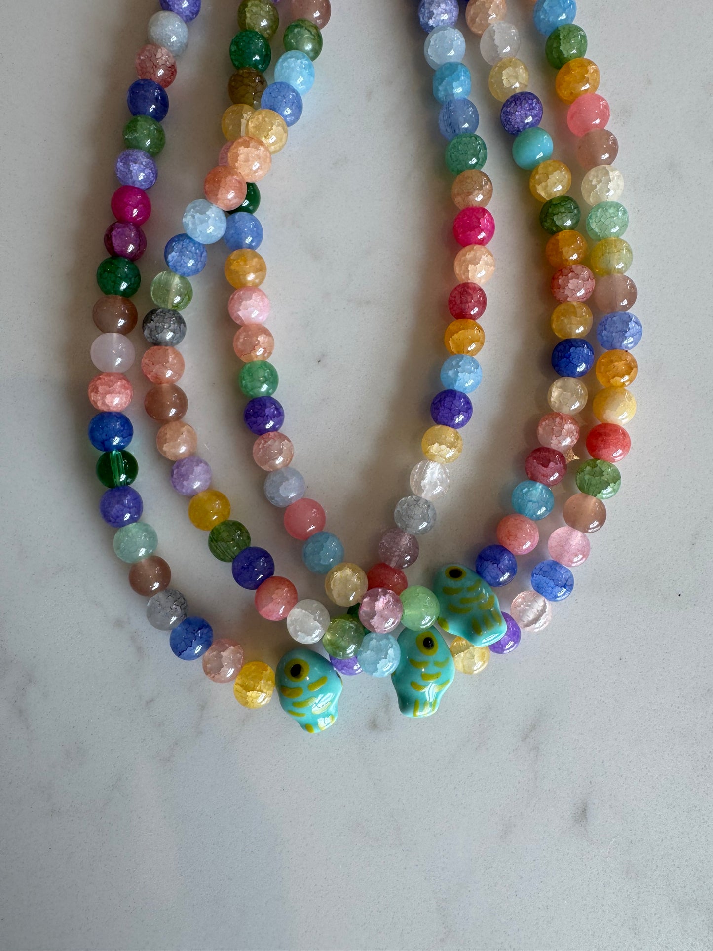 Beaded fish necklace