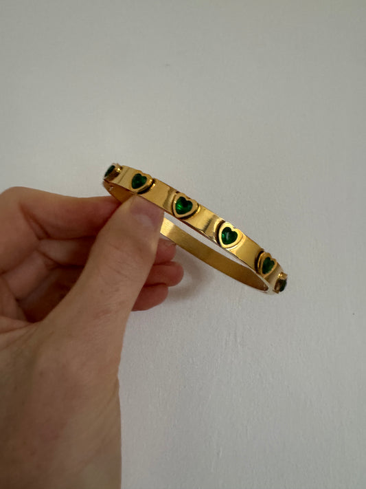 Sweetheart Green Bangle