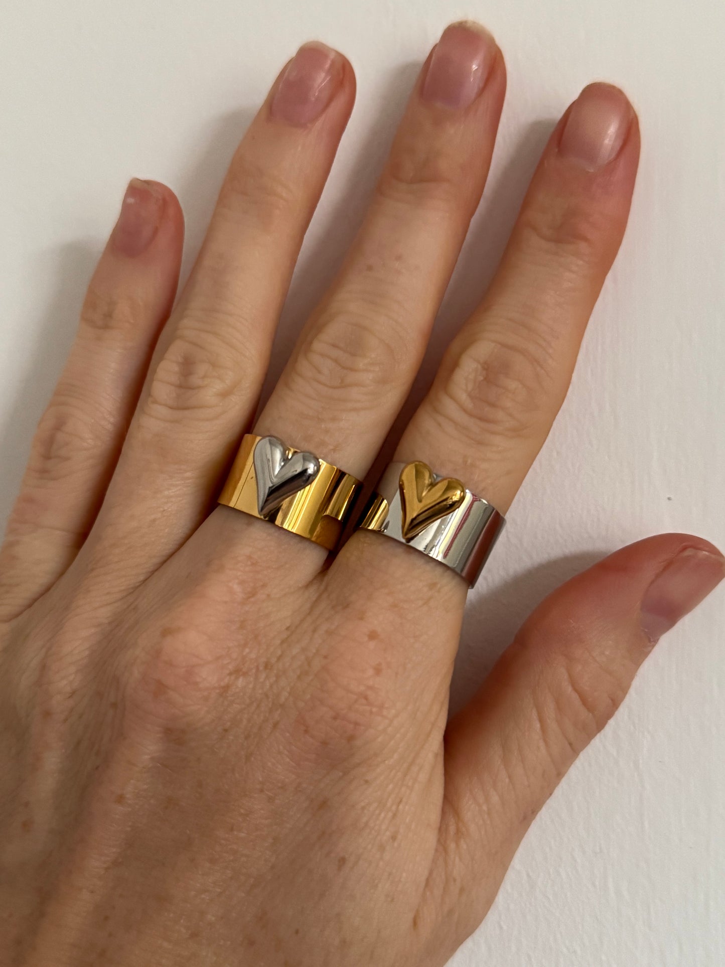 Lenny Heart Ring - Gold / Silver