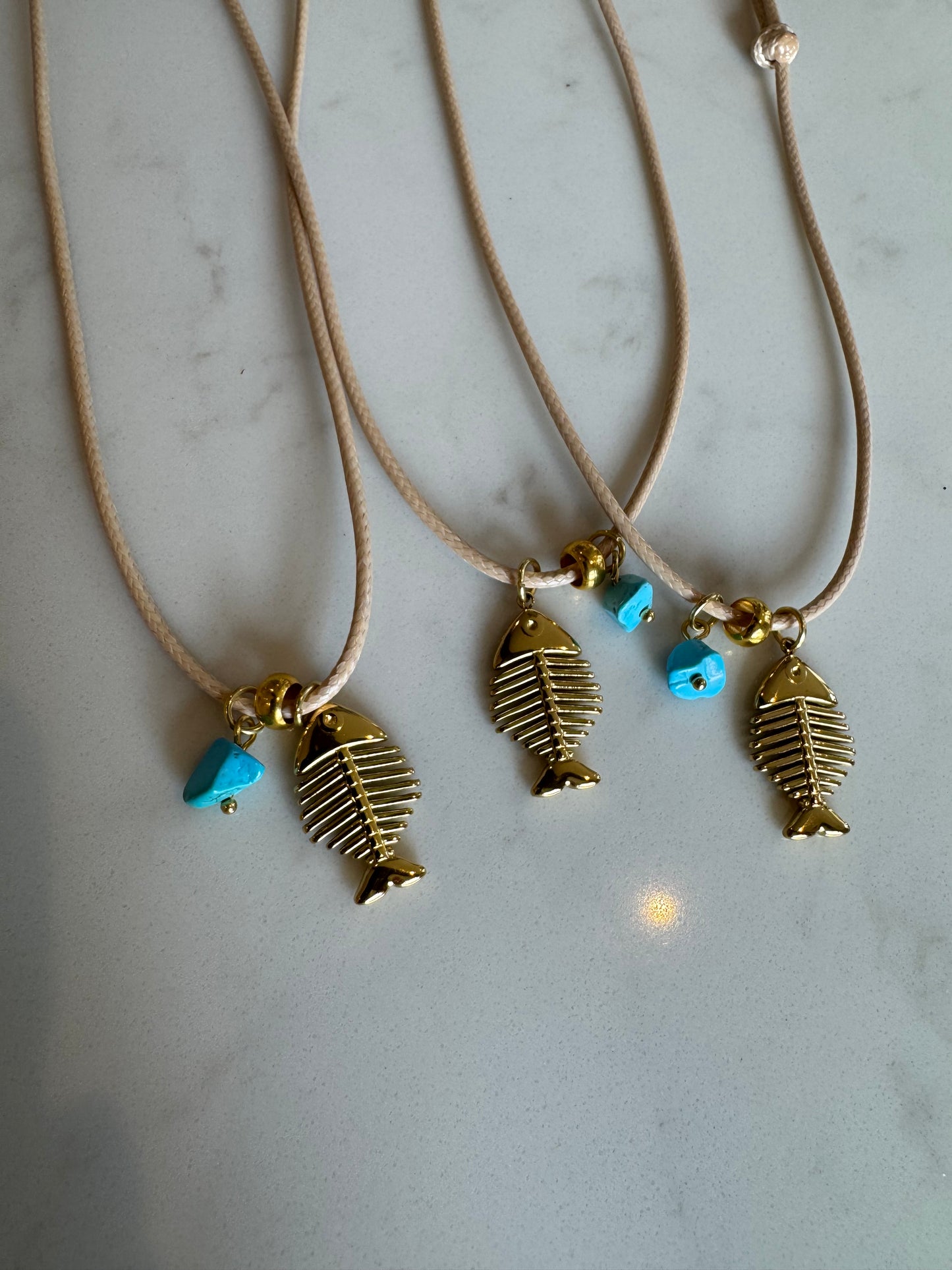 Fish bone necklace