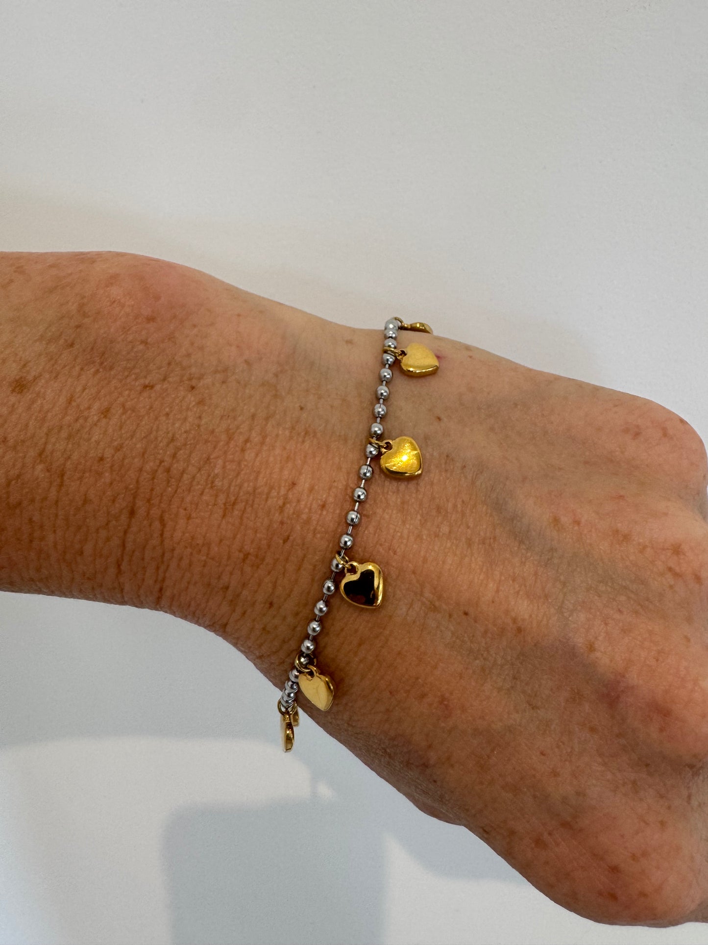 Mix metal heart bracelet