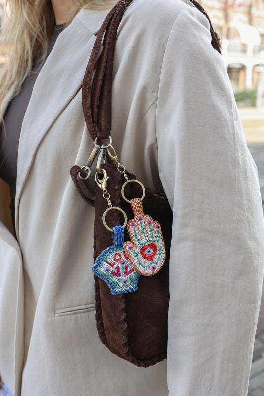 Beaded Keyring - Love Shell