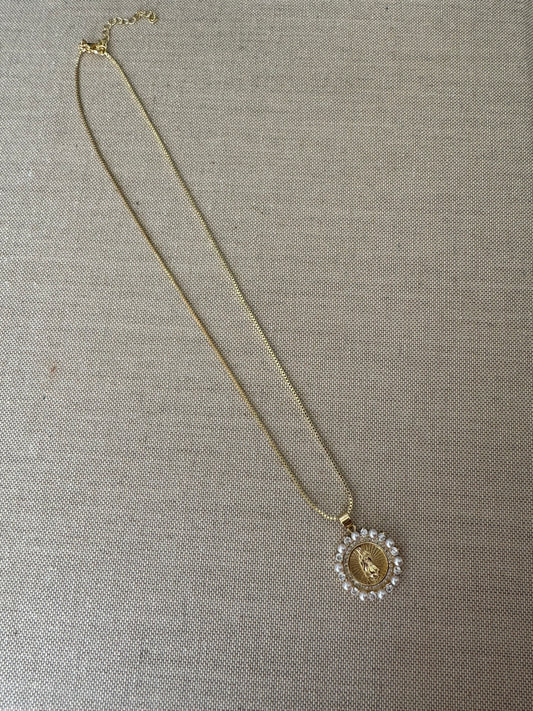 Pearl Mary Necklace