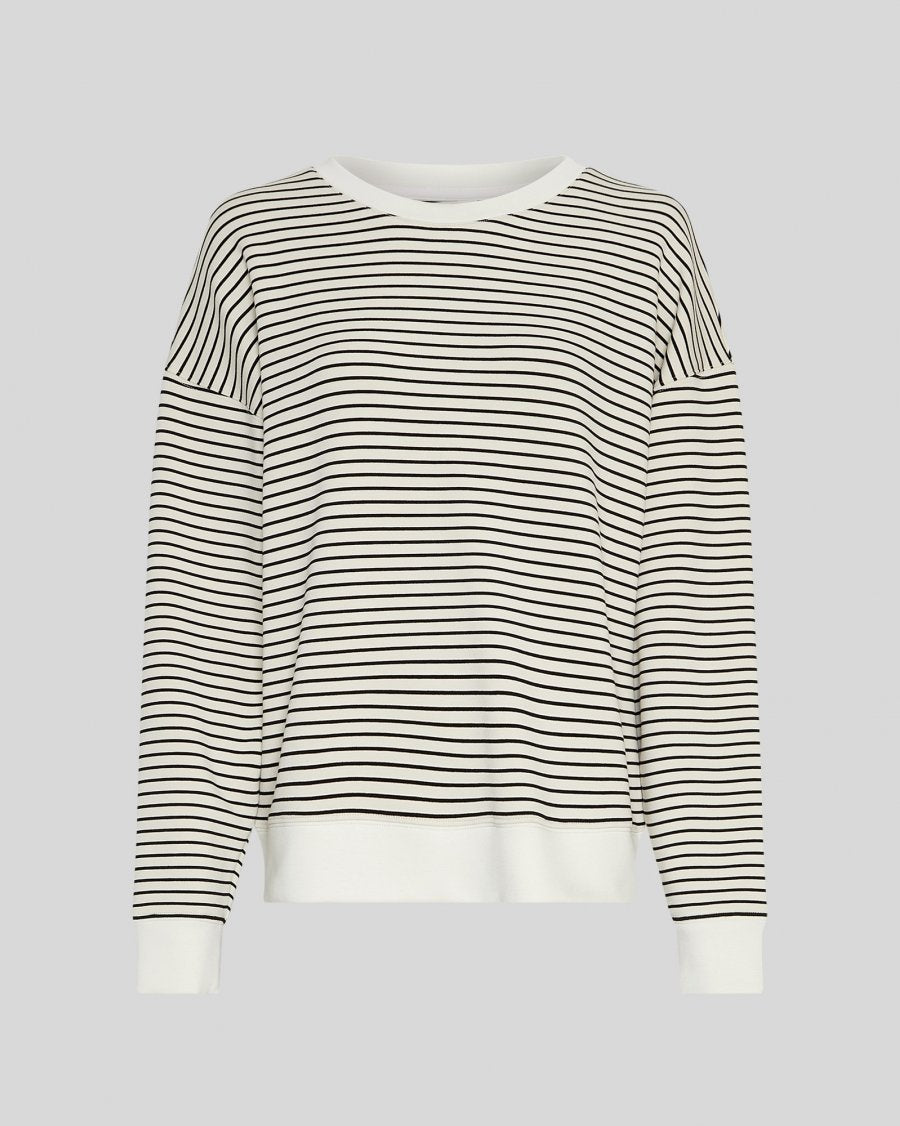 Ima Q Sweatshirt in Black & Oatmeal Stripe
