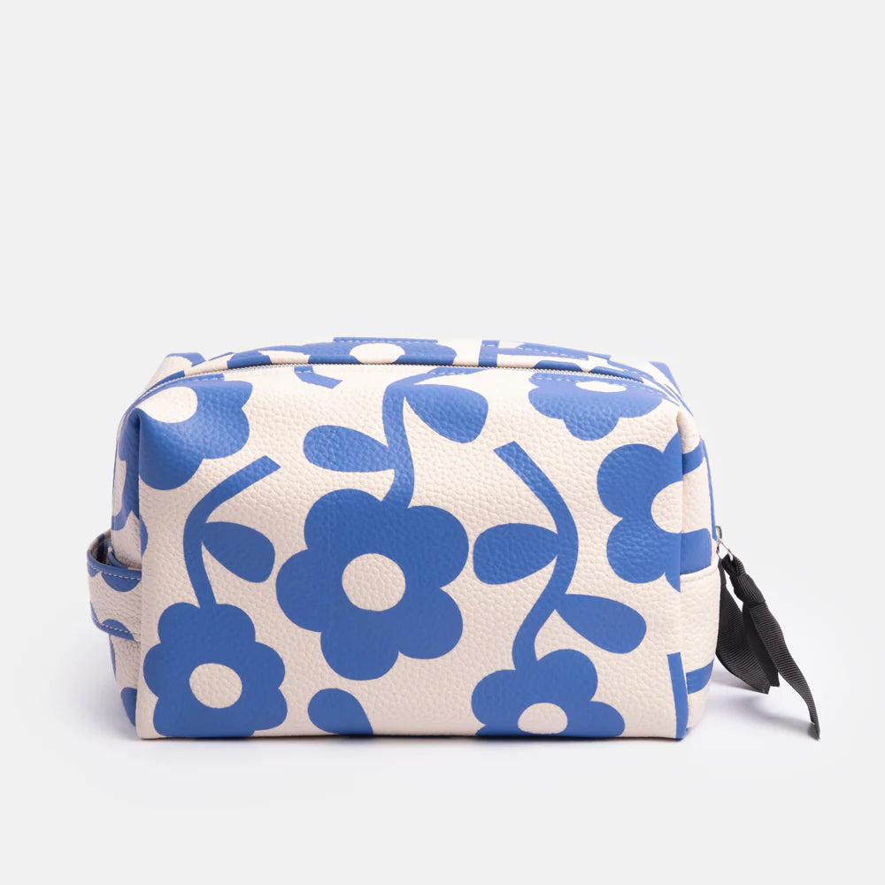Blue Floral Large Travel Wash Bag