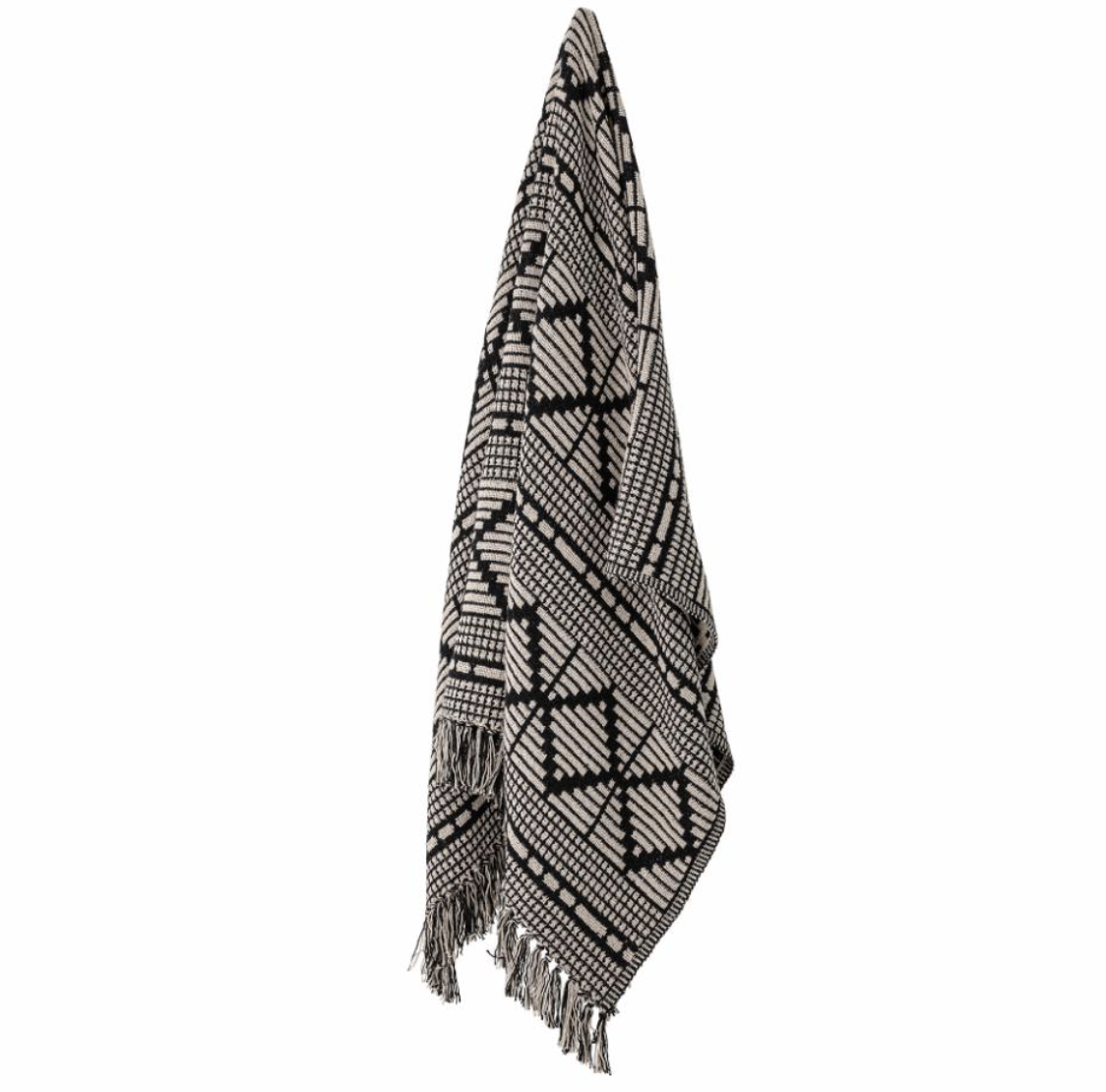 Gutte Throw, Black, Recycled Cotton