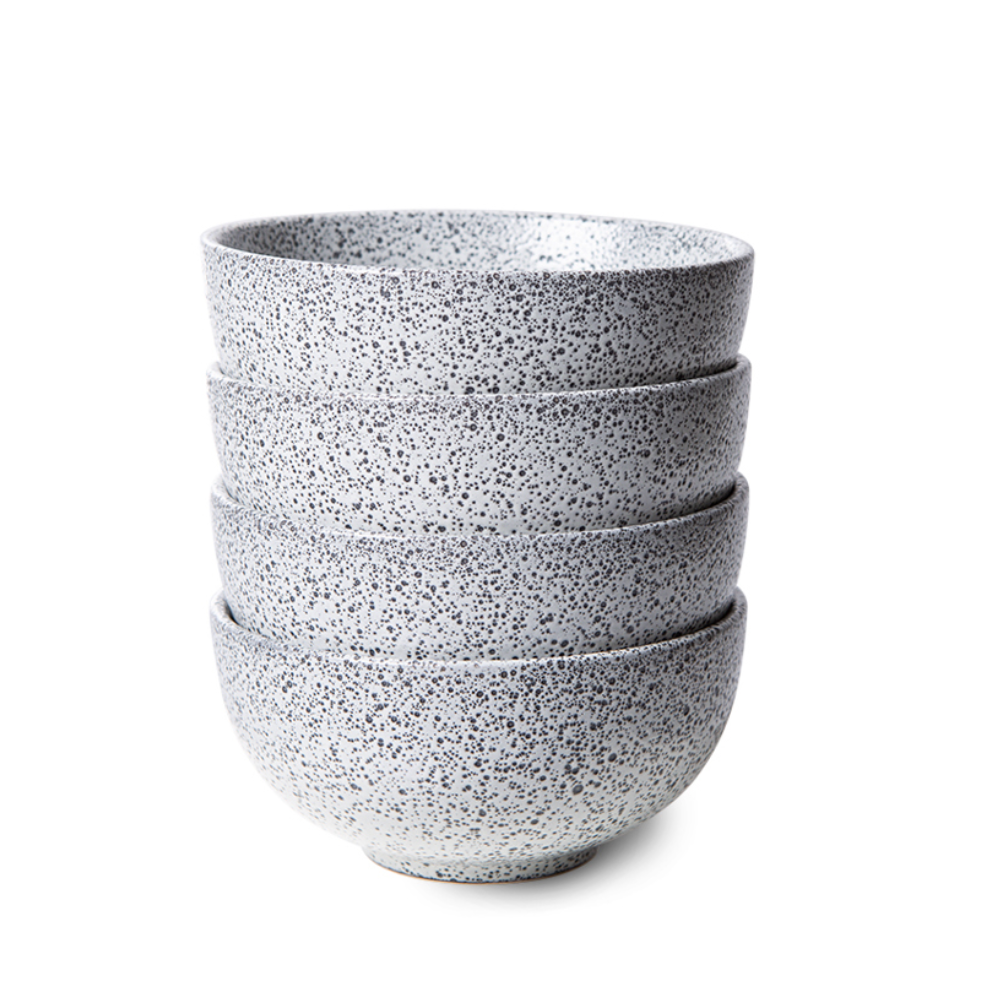 HKliving : Gradient ceramic Bowls in Cream (set of 4)