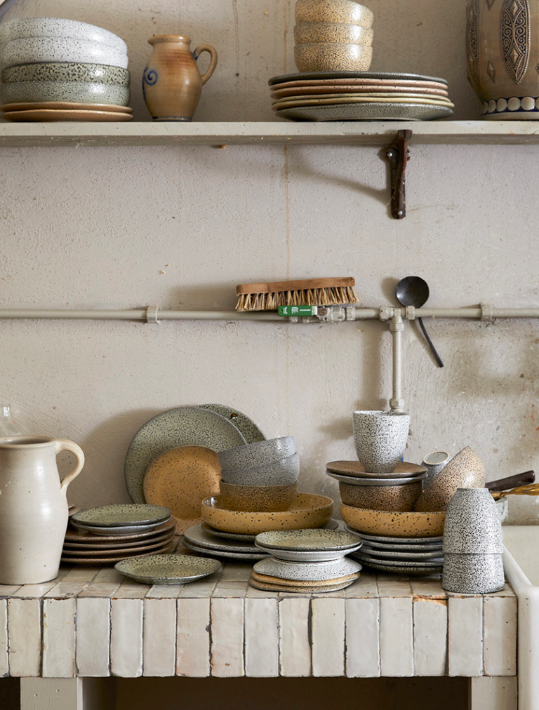 HKliving : Gradient ceramic Bowls in Cream (set of 4)