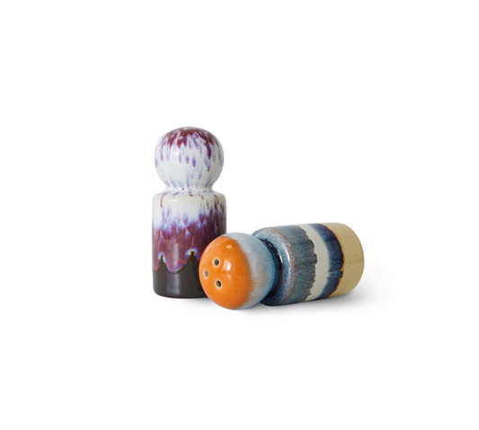 70s Ceramics: pepper & salt jar, stargaze