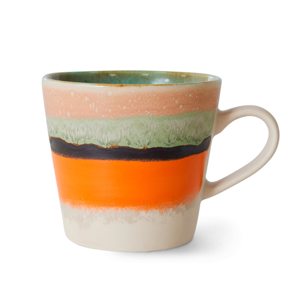 70s ceramics: cappuccino mug, burst