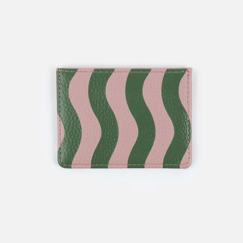 Pink/Green Wave Stripe Cardholder